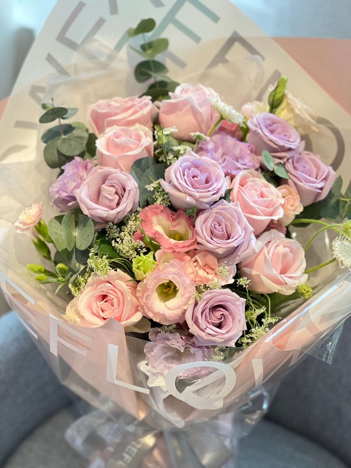 Pink & Purple Rose with Eustoma • Enchanting Bouquet