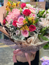 Hydrangea, Lily &amp; Rose • Exquisite Handcrafted Bouquet